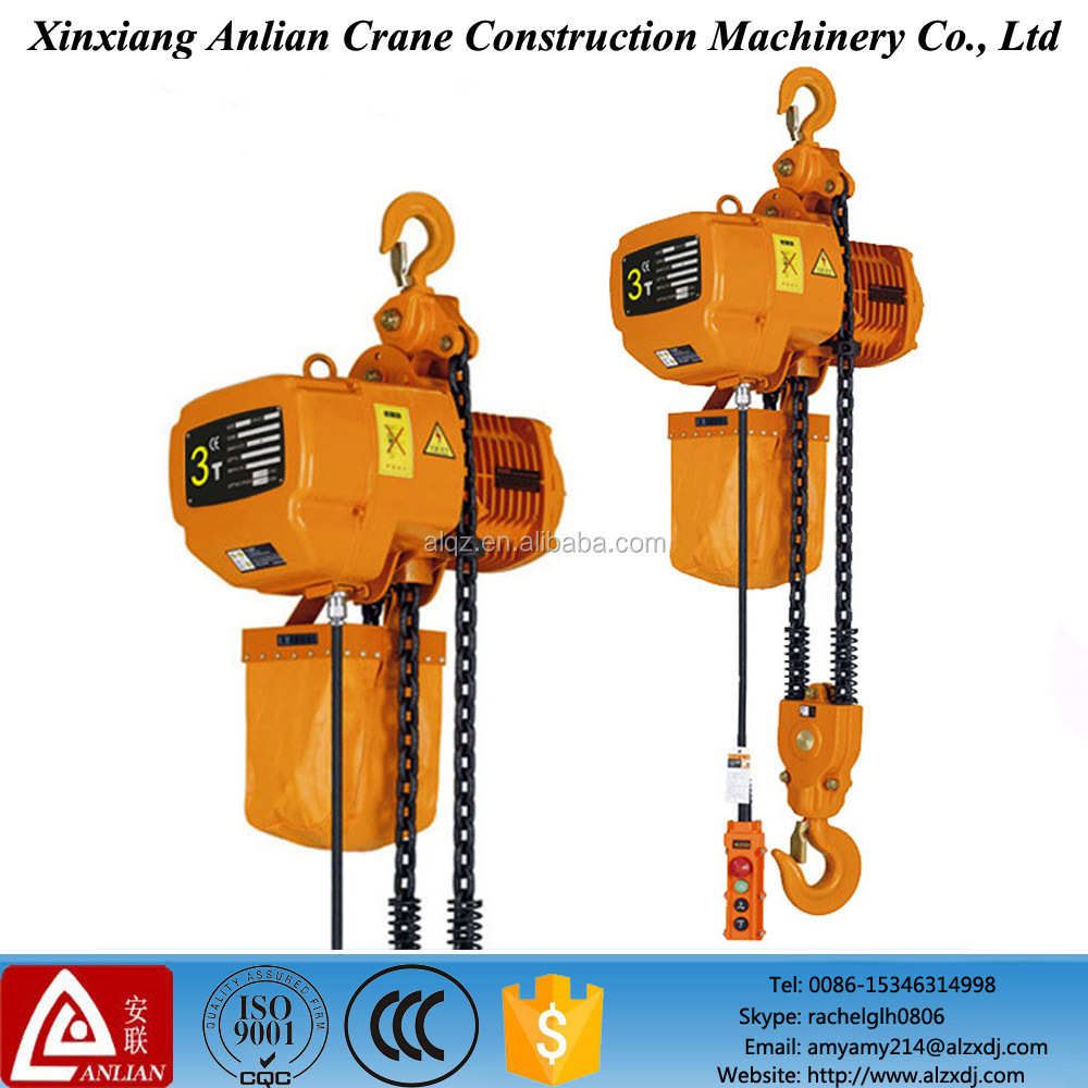 HHBB fixed type 3T Single Chain type electric chain hoist with hook