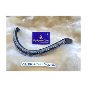 EQUESTRIAN HORSE LEATHER BROBAND CUSTOM RHINESTONE JEWELED MULTI DESIGN AND COLOR HORSE TACK WHOLESALE MANUFACTURER