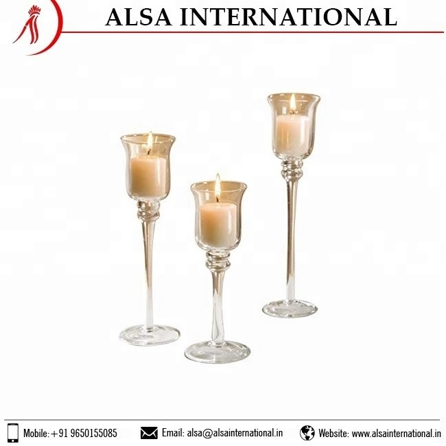 Best price on Customized Top Grade Glass Candle Holder from India Contact For Bulk Order supplier