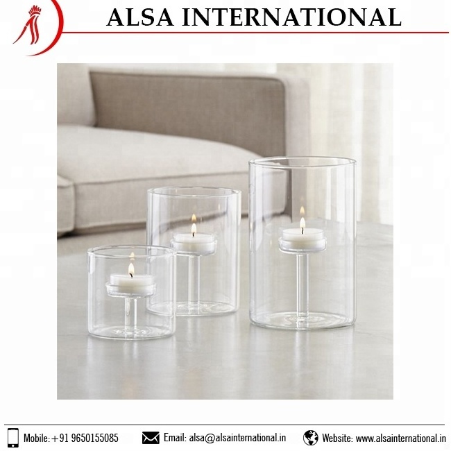 Best price on Customized Top Grade Glass Candle Holder from India Contact For Bulk Order supplier