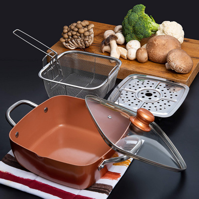 Hot Selling Aluminum Pots And Pans Non Stick Copper Induction Cookware Sets