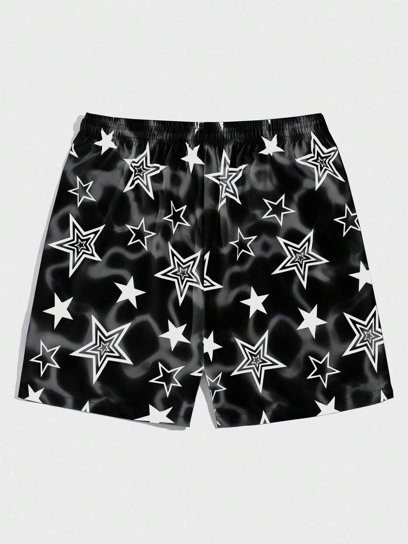 Men's Printed Shorts With Drawstring Print Pockets Elastic Waist  Made In Polyester Shorts For Men