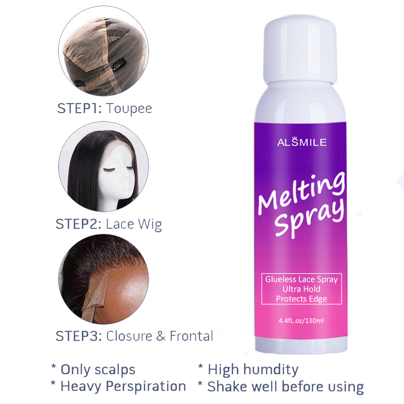 Private Label 130ml Quick Dry Hair Temporary Extreme Hold Hd Wig Lace Adhesive Glue Holding Melting Spray glueless