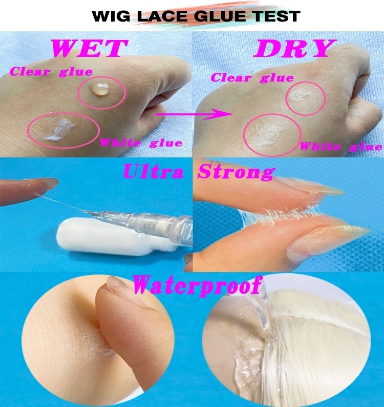 New Formula Custom lace glue Waterproof Extreme Hold Invisible Hair adhesive  Glue For Wig front lace tint mousse