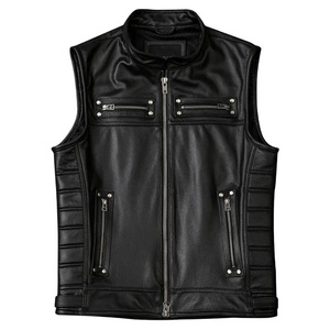 100% Genuine Leather For Men Biker Leather Vest Motorcycle Racing Use Leather vest