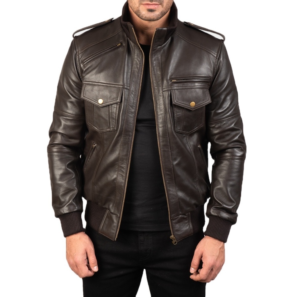 Genuine Leather Jacket 2023 OEM Wholesale Hot Selling High Quality Light Weight Best Design Men Leather Jacket On Sale Now