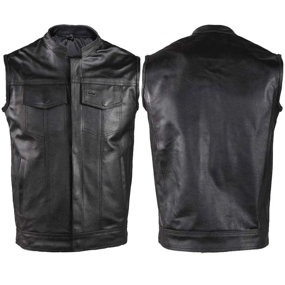 100% Genuine Leather For Men Biker Leather Vest Motorcycle Racing Use Leather vest