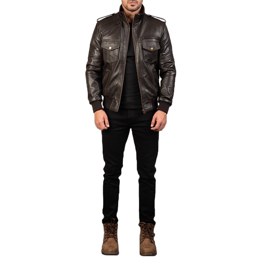 Genuine Leather Jacket 2023 OEM Wholesale Hot Selling High Quality Light Weight Best Design Men Leather Jacket On Sale Now