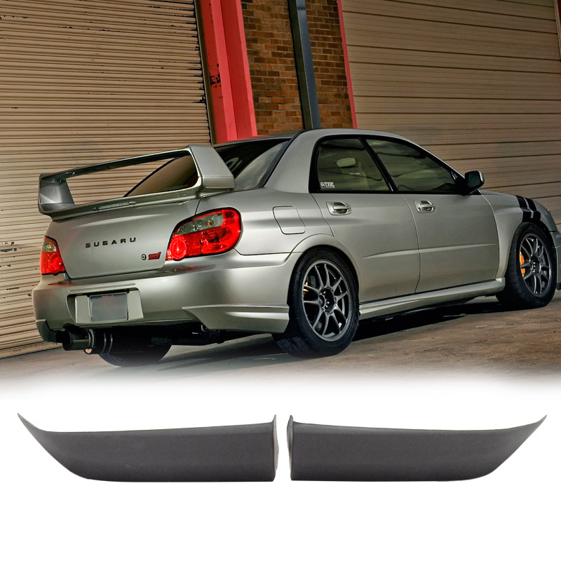 Unpainted PU JDM Style Rear Bumper Lip Splitters 2PCS For 2006-2007 Subaru Impreza WRX