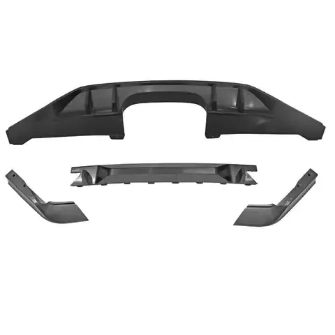 Unpainted PP Type R Style Rear Bumper Lip Spoiler Diffuser For 2017-2020 Honda Civic Hatchback