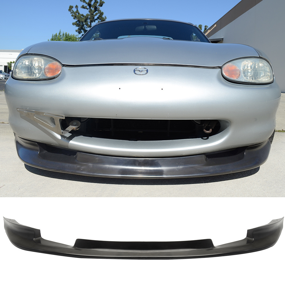 Unpainted PU GV Style Front Bumper Lip For 1999-2000 Mazda Miata MX5 Coupe