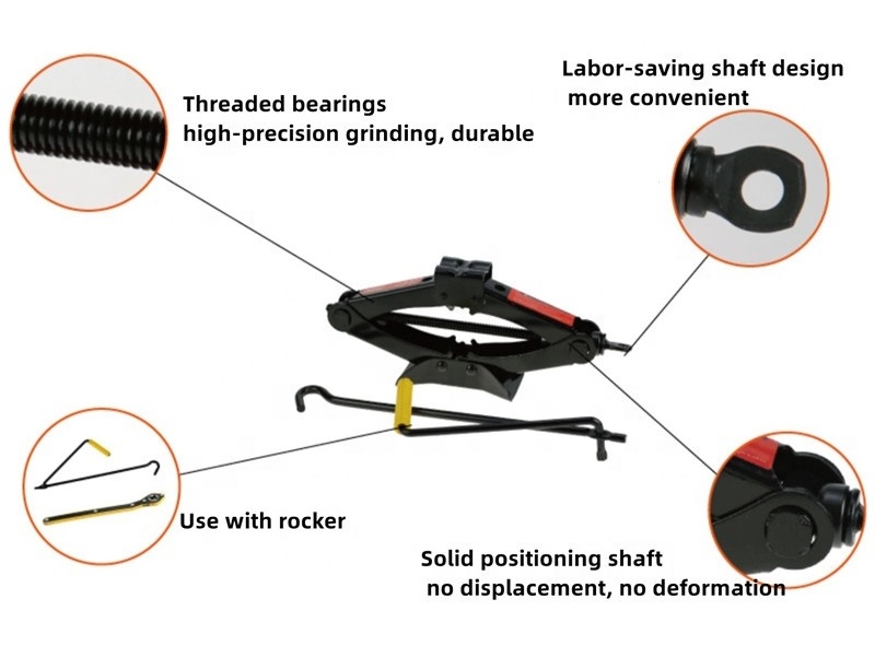 Economy Style 1.3T Scissor Jack Adjustable Hand-operated Tire Replacement Tool Scissor Jack for RV Camper Trailer