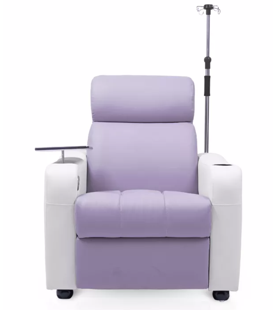 Customized hospital  therapy seating with IV pole Patient Transfusion Infusion Medical Reclining lounge sofa Chair for clinic