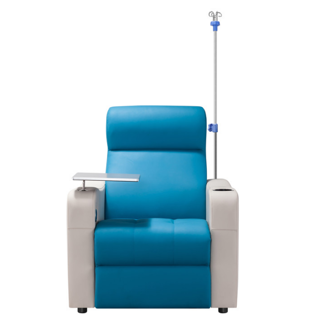 Customized hospital  therapy seating with IV pole Patient Transfusion Infusion Medical Reclining lounge sofa Chair for clinic