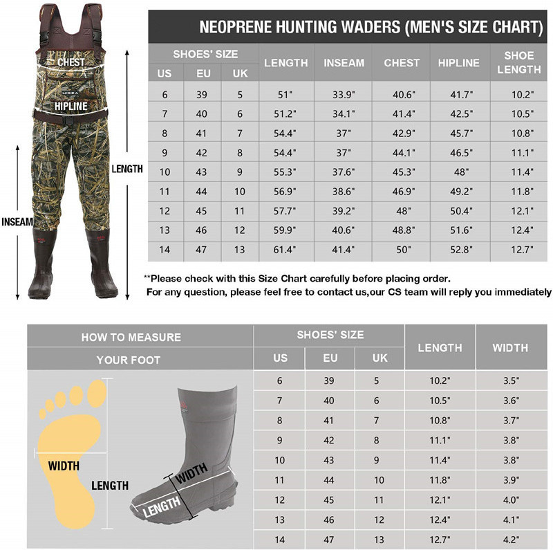 Duck and Fish Camo Neoprene Hunting Fishing Chest Wader