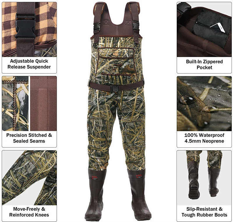 Duck and Fish Camo Neoprene Hunting Fishing Chest Wader