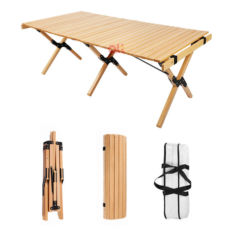 korean bistro patio balcony bbq folding egg roll table wooden outdoor furniture tables