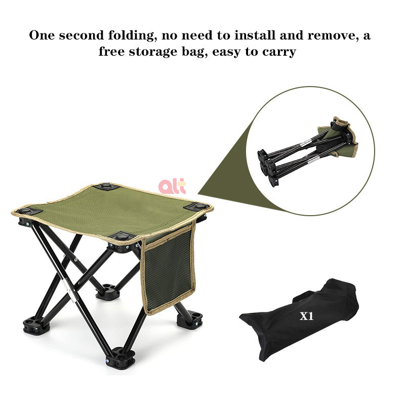 aluminum camping folding stool walking hunting hiking travel foldable stool chair with carry bag