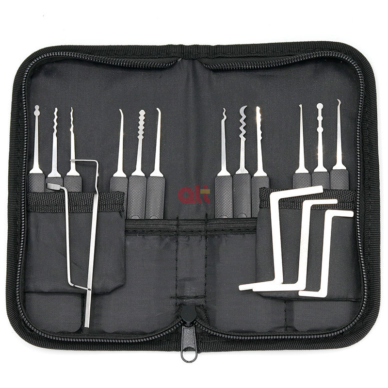 Wholesale 17pcs lock pick set locksmiths tool with transparent practice padlock lock smiths tools lockpicking