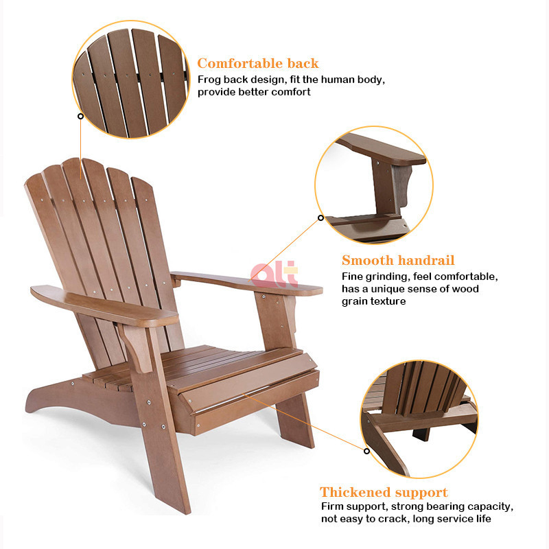 outdoor adirondack chair solid wood camping patio lawn pool beach foldable relax lounge chair