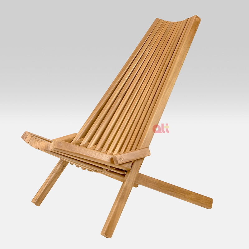 Outdoor Bamboo Folding/Foldable Lounge Chair Patio Furniture Reclining Chair for Porch Lawn Garden Deck Beach Outside Relax