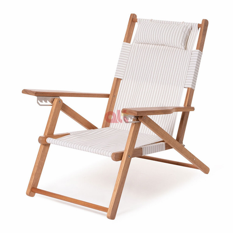 wood swimming pool chair sun lounger china sun deck chair pink striped beach reclining chair