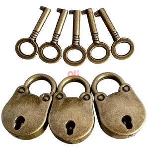 small antique bronze padlock vintage brass padlock key lock zinc alloy retro bronze bear lock