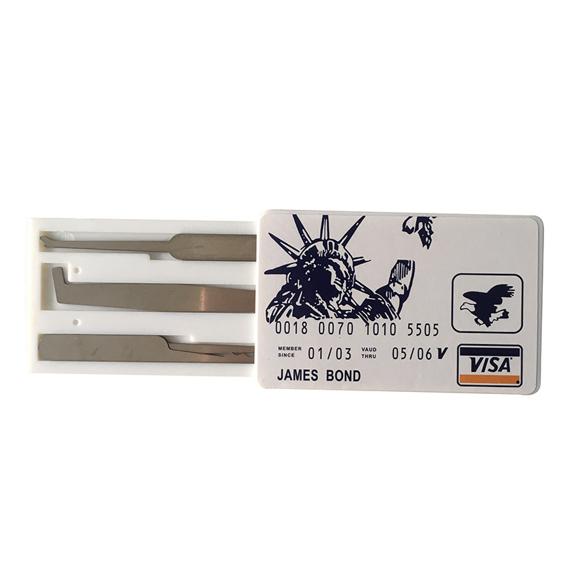 Wholesale VISA James bond 007 credit card lock pick , Mini locksmith tool james bond 007  credit card lock pick set