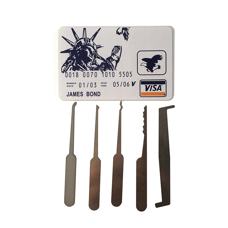 Wholesale VISA James bond 007 credit card lock pick , Mini locksmith tool james bond 007  credit card lock pick set