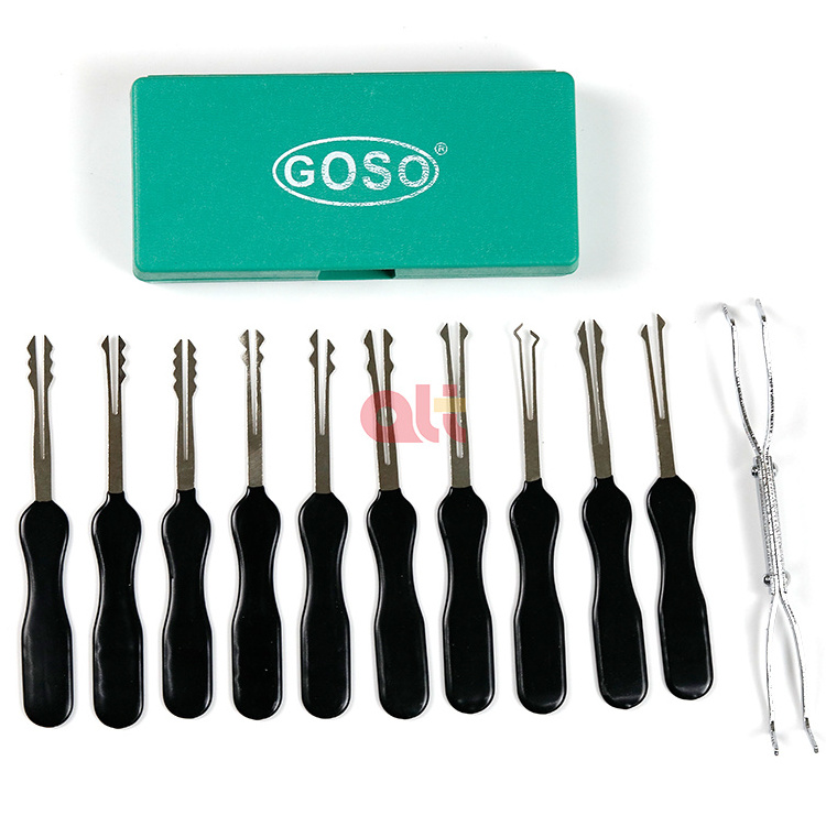 wholesale GOSO 10pcs Scissors Double Sided Auto Wafer Rakes Lock picks set Locksmith Tools Car Lock Pick Opener