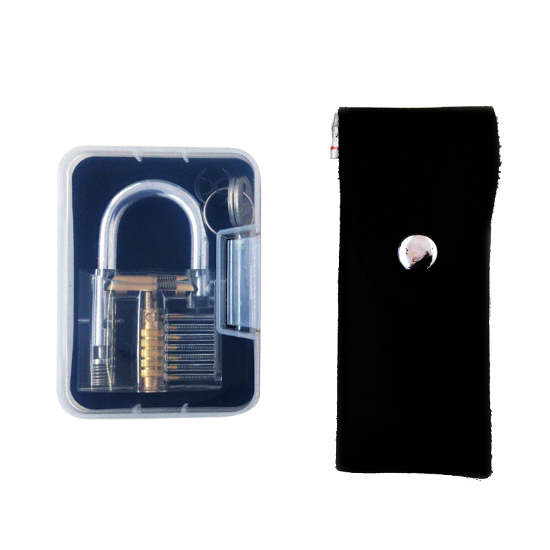 Lock Picking Practice Set Transparent  Padlock With 12Pcs Stainless Steel Lock Pick Set Training Kits