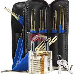 24 pcs blue multipick Lock Pick Set Broken Key Extractor Set Locksmith Supplies with Clear Practice lock universal lock pick set