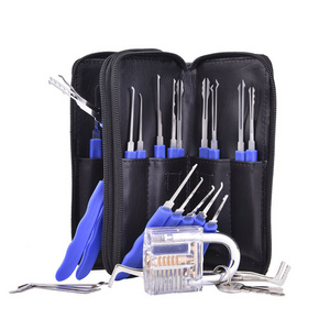 24Pcs Metal Complete Lock Picking Starter Kit, Locksmith Training Tools and Cut-Away Lock packing set locksmith tools