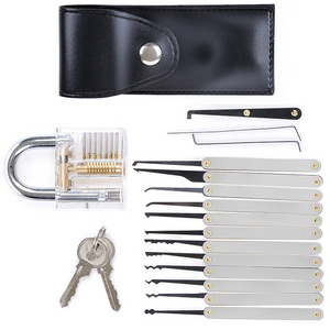 12 Piece Honest Car Decoder Unlocking Lock Pick Set Locksmith Tool With Practice Transparent Padlock