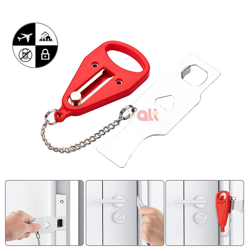 portable security door lock home hotel portable safety door latch door stopper anti-theft lock