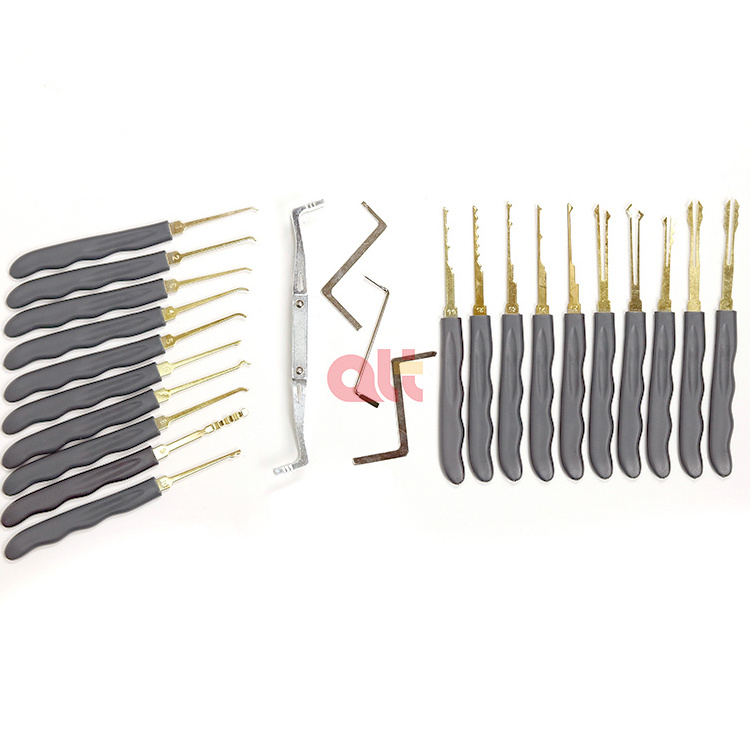 goso 24pcs stainless steel fast pick lock set locksmith supplies with clear transparent lock pick tools lock pick set