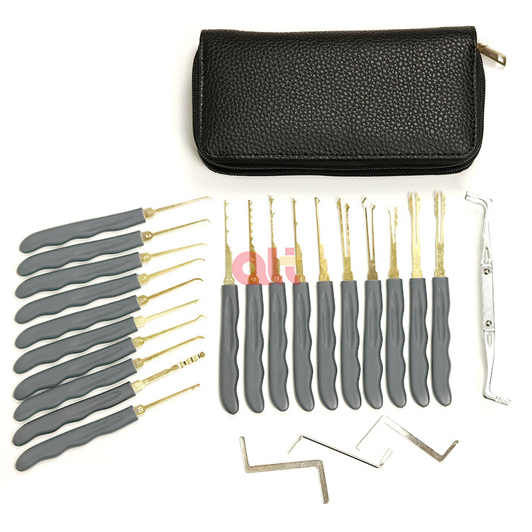 goso 24pcs stainless steel fast pick lock set locksmith supplies with clear transparent lock pick tools lock pick set