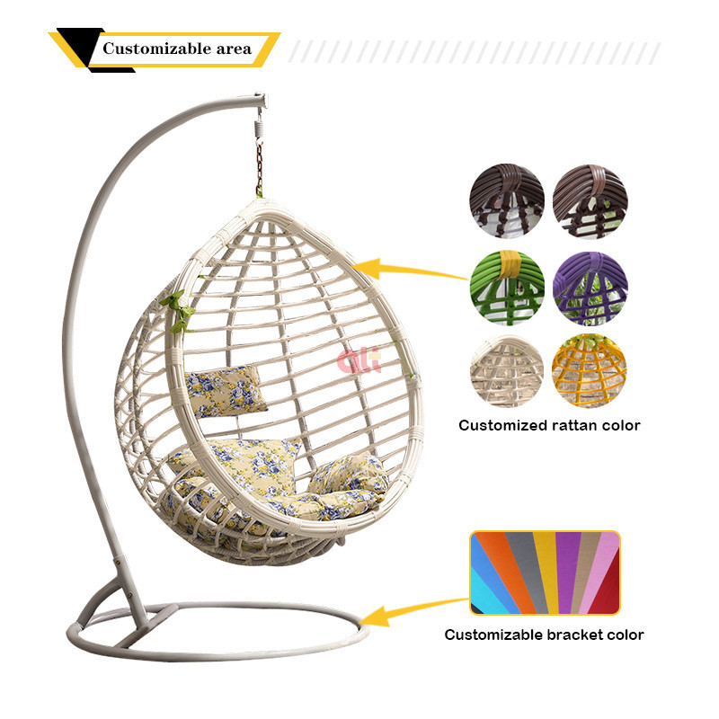 1 piece nest egg chair hanging rattan wicker garden swing chairs indoor outdoor furniture