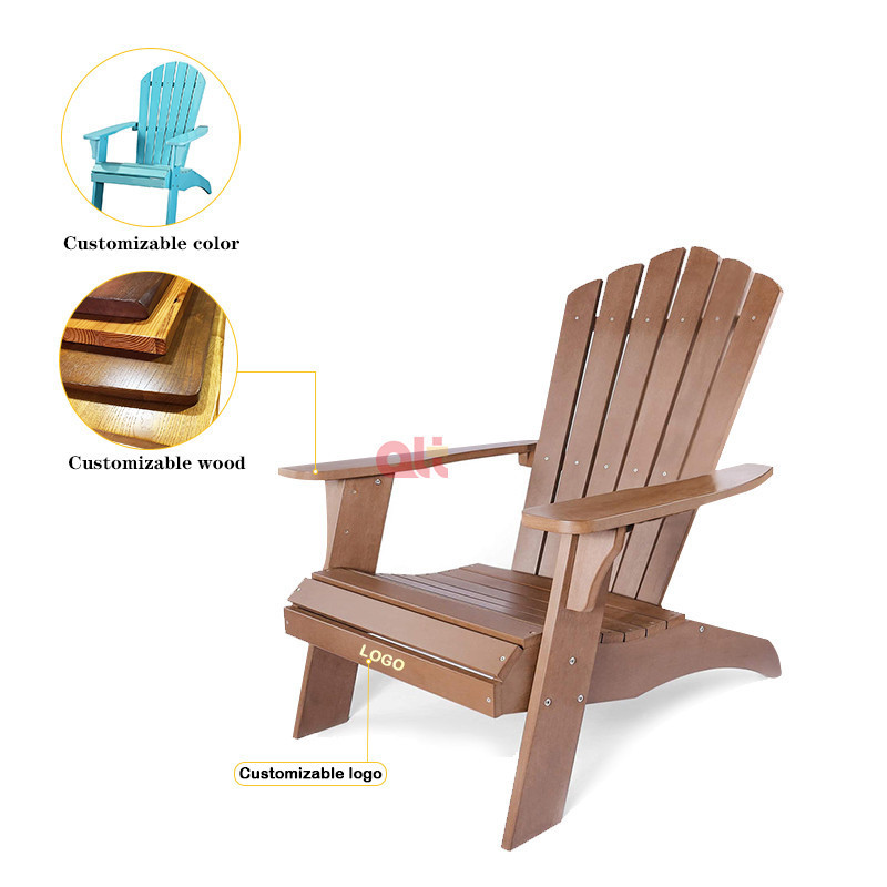 outdoor adirondack chair solid wood camping patio lawn pool beach foldable relax lounge chair