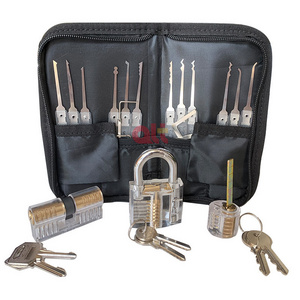 17 Pcs Locksmith Ultimate set Lock Picking tool with three Practice Training Locks for Lock Picking Beginner and Pro Locksmiths