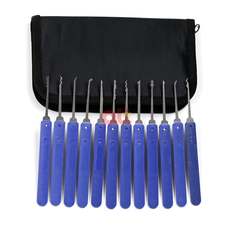 17Pcs Fast Quick Steel Lockpicker Wallet Sized Card Lock Picking Tool And Lock Pick Set Clear Practice Lock