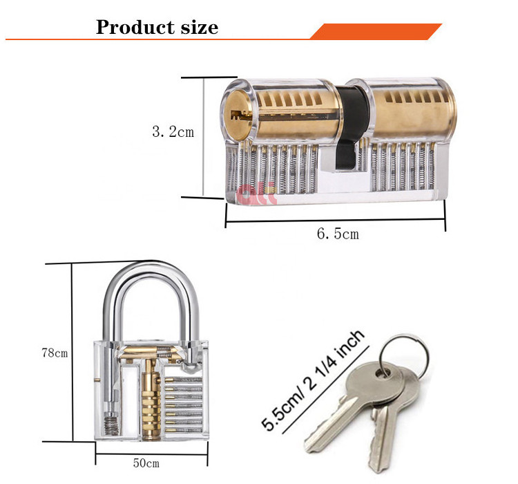 locksmith tools lock pick set lockpick 24 piece lock picking set with 2 Clear Practice lock pick Training set and guide