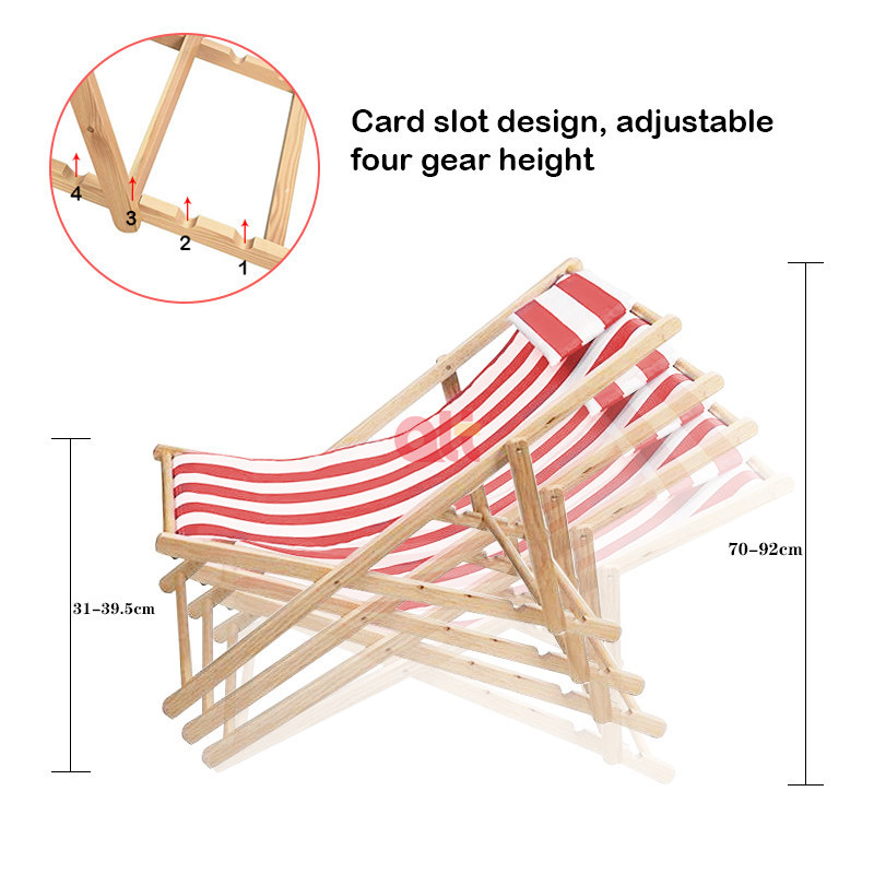 outdoor wooden folding sling/chaise lounge beach chair nordic style adjustable natural wood beach chairs manufacturers