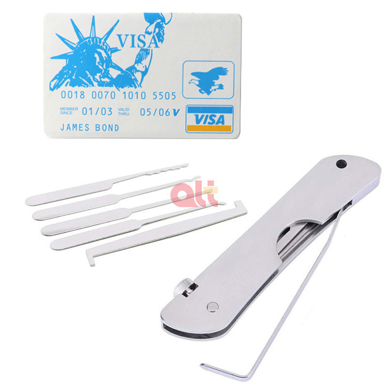 Credit Card Lock Picking Tool and Portable Folding Jackknife lock pick set Locksmith Tool forTraining  Beginner Lock Picking