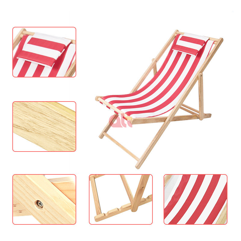 outdoor wooden folding sling/chaise lounge beach chair nordic style adjustable natural wood beach chairs manufacturers