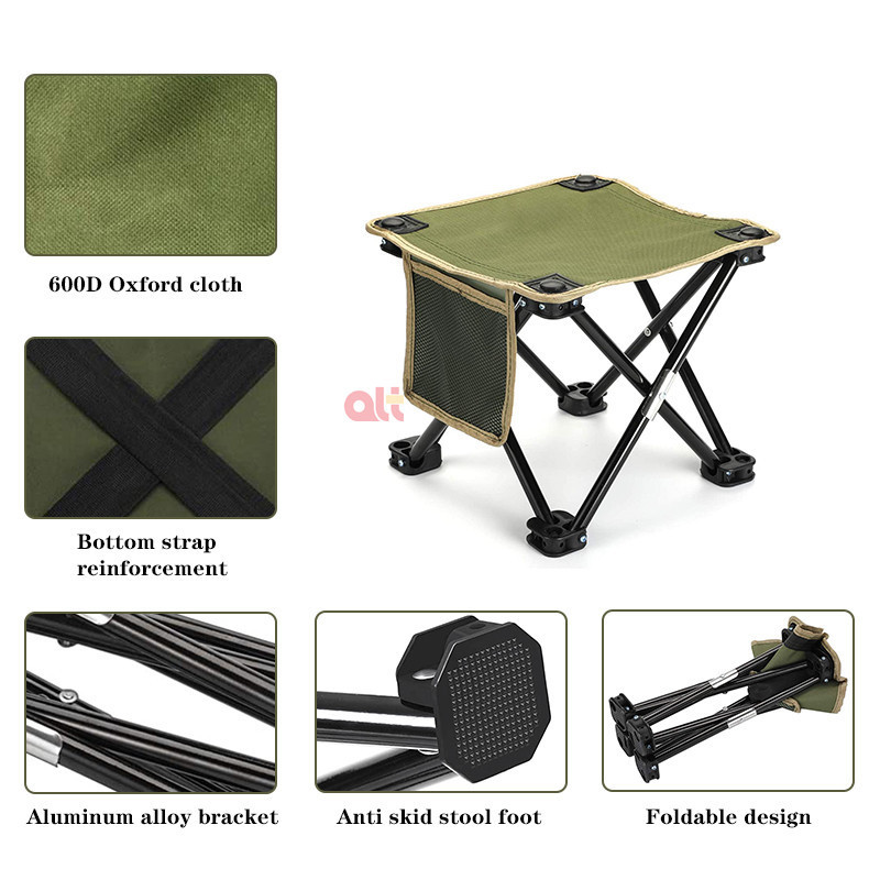 aluminum camping folding stool walking hunting hiking travel foldable stool chair with carry bag