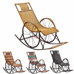 Lightweight lunch break bed rocking chair recliner porch balcony beach rattan wicker chair Teng rocking chair