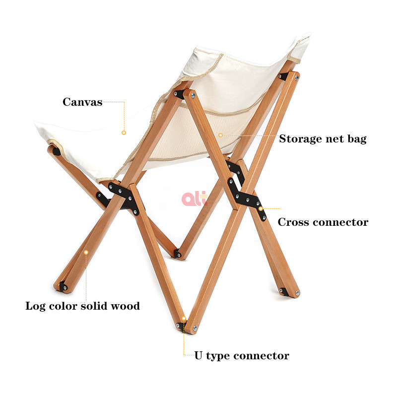 modern camping outdoor foldable solid wooden garden chairs nordic garden wood chair durable folding camping picnic wood chairs