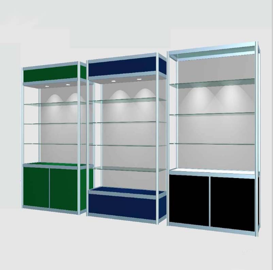 Aluminum alloy frame glass commercial retail display counters for jewelry