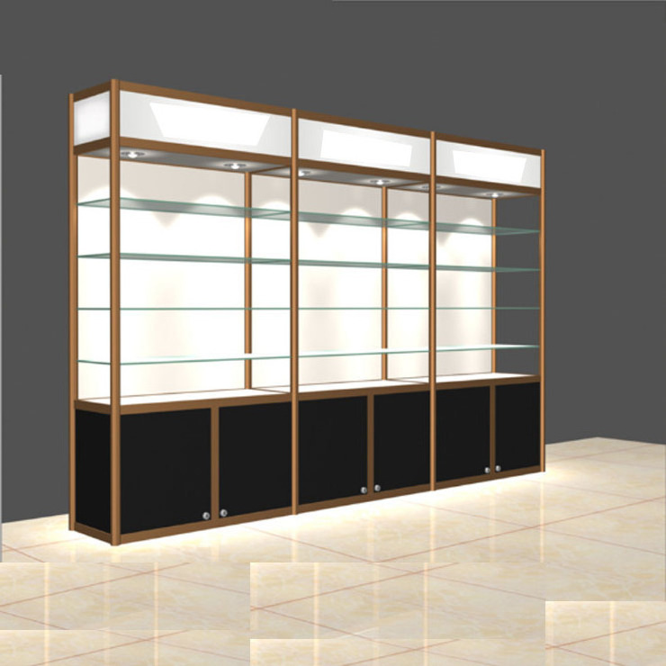 Aluminum alloy frame glass commercial retail display counters for jewelry